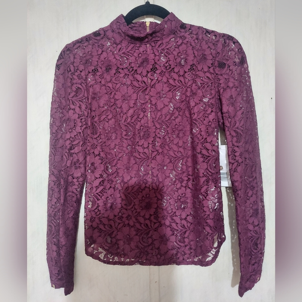 XS JustFab Purple Lace Top